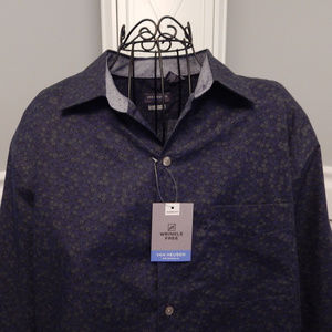 Men's Blue Floral Button Down Shirt